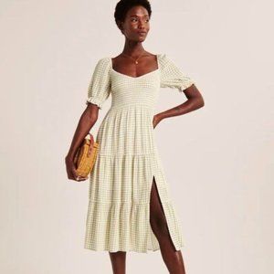 Abercrombie Short-Sleeve Smocked Midi Dress